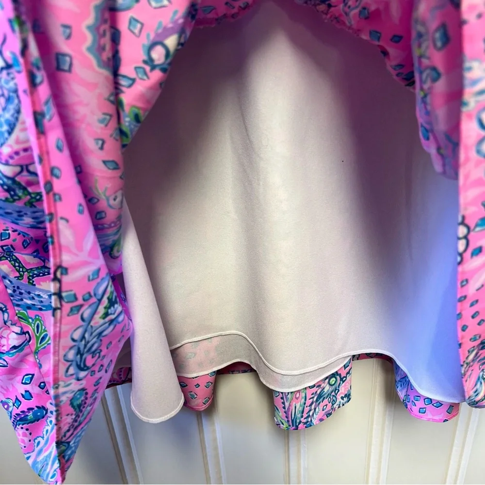 Lilly Pulitzer Pink Paisley Tiered Dress XL - Picture 6 of 8